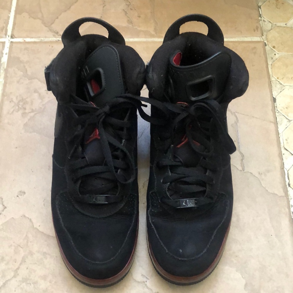 Nike Jordan Air Force 1 black size 11 black red